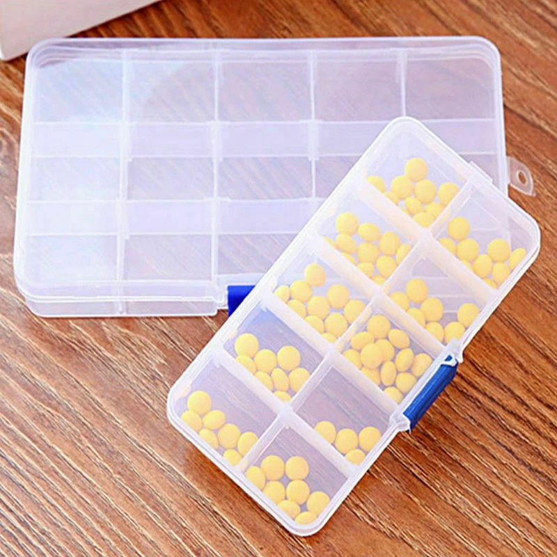 Adjustable Plastic Storage Box Terminal Small Component Jewelry Tool Box Bead Pills Organizer Nail Art Tip Case