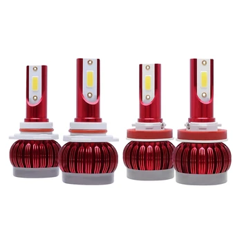 

2 Pair LED Car Light Bulbs 10000LM 72W Super Bright COB Auto Light Auto Led Head Light Car Styling Lamps 3000K Golden Yellow, 90