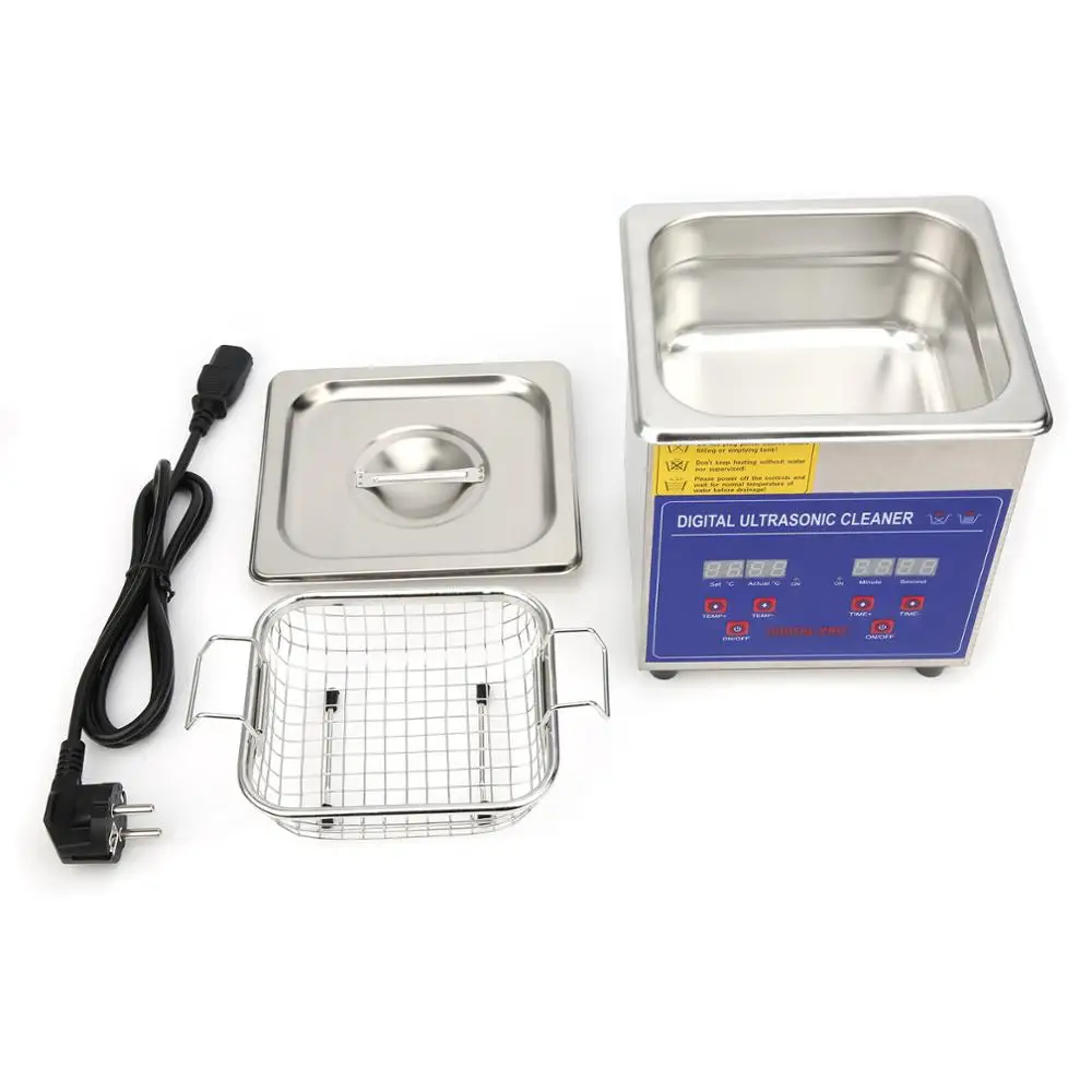 

1.3L Ultrasonic Cleaner Digital Heated Timer Cleaning Machine Stainless Steel Bath Jewelry Glasses Watch Cleaner