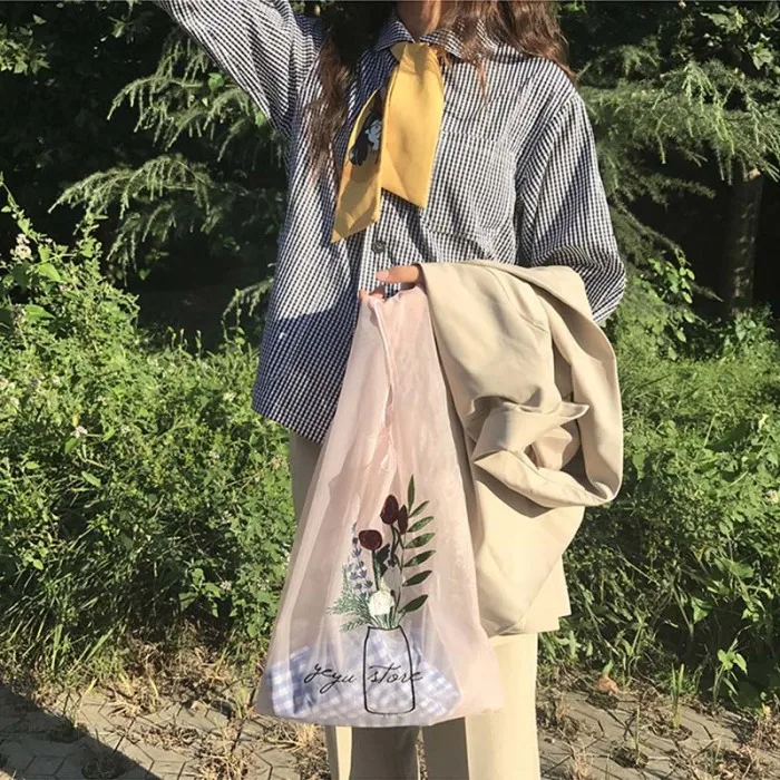 feminino portátil saco de compras para viagens