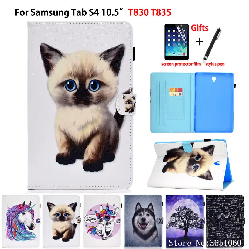 Для Samsung Galaxy Tab S4 10 5 чехол T830 T835 Женская умная Обложка с мультяшным котом откидная