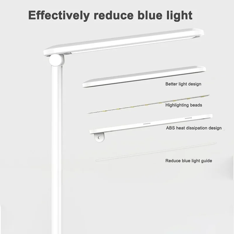 Eye Protect LED Table Light Touching 3 Level Dimmable Desk Lamp USB Chargeable Aluminum Alloy Folding Study Lamps