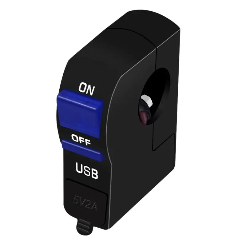 Универсальный 12 В руль мотоцикла USB зарядное устройство адаптер питания с мотоциклом светодиодный выключатель света для мобильного телефона планшета gps