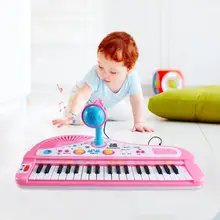 Милые 37 клавиш электрическая клавиатура пианино детские игрушки, музыкальный инструмент игрушка с микрофоном детские игрушки для детей клавиатура игрушка