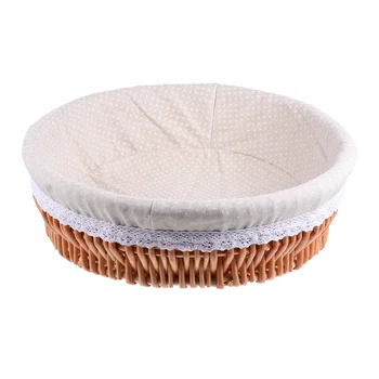 

1Pc Wicker Basket Chic Fine Nice Safe Dinning Table Decoration Woven Storage Basket Picnic Basket Baked Food Container