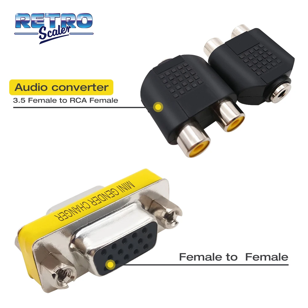 RetroScaler VGA Cable for Dreamcast console High Definition + 3.5mm to 2-Male RCA Adapter — view 2