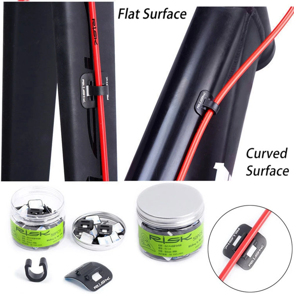 6Pcs Stick-on Cable Guide Bicycle Shift Brake Housing Line Tubing Buckle Tube Clip Aluminum Bike Oil Tube Fixed Clamp Adapter - Image 3