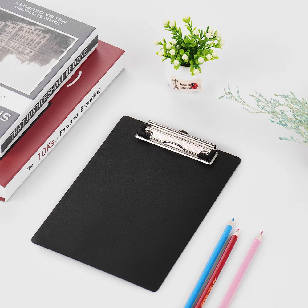 Plastic Clipboard Metal Clip Writing Pad File Folder Document Holder