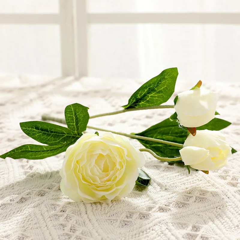 4PCs Silk Peony Bouquet Home Decoration Accessories Wedding Party Scrapbook Fake Plants Diy Pompons Artificial Roses Flowers