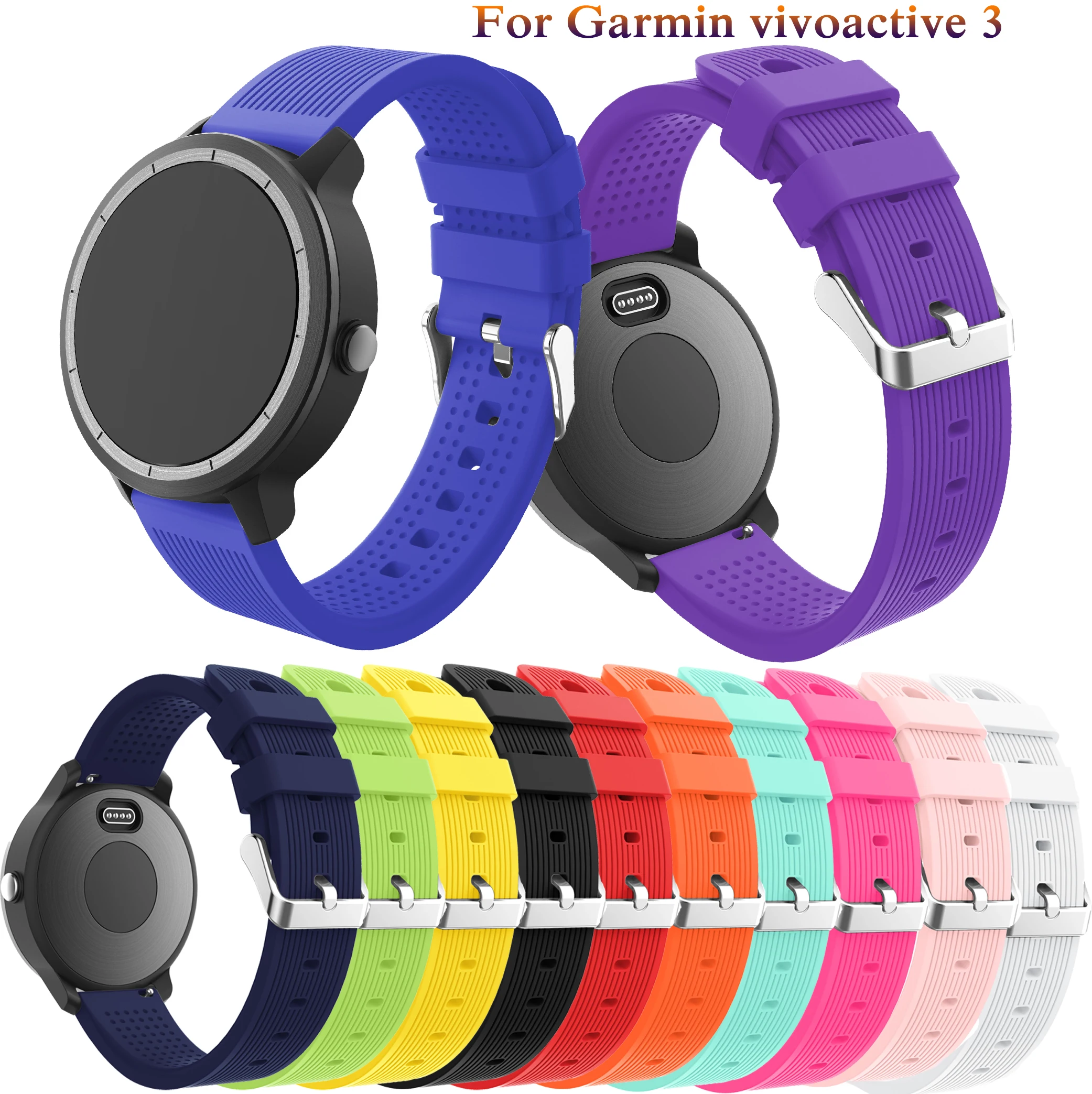 Cinturino Cinturino Cinturino Per Garmin Vivoactive 3 /Vivoactive 3 Music/Per Samsung Gear Sport S2 Braccialetti Intelligenti In Silicone Morbido