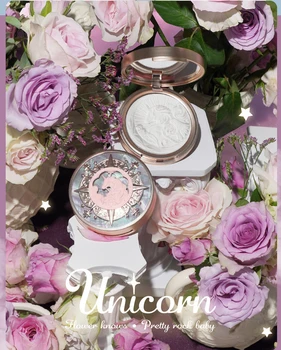 

Flower Knows Pressed Powder Unicorn Waterproof and Long-lasting Powder Transparent Matte Makeup Setting Powder Face Makeup