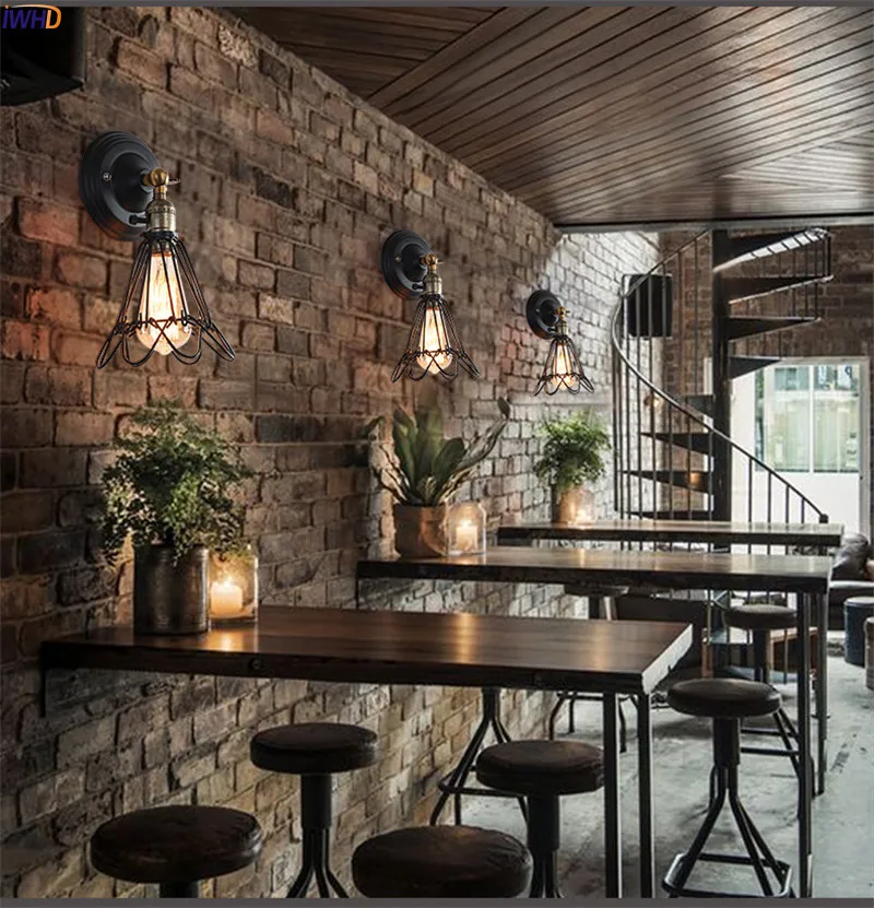 Vintage Loft Wall Lamps Iron Industrial Wall Lights Bedroom Bedside Light Wandlamp Fixtures For Home Decoration Restaurant Bar (5)