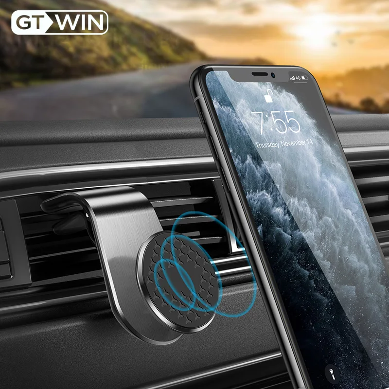 

GTWIN Metal Magnetic Car Phone Holder For Phone in Car Air Vent Mount Clip 360 Degree Magnet Stand Mount Bracket For iPhone 11