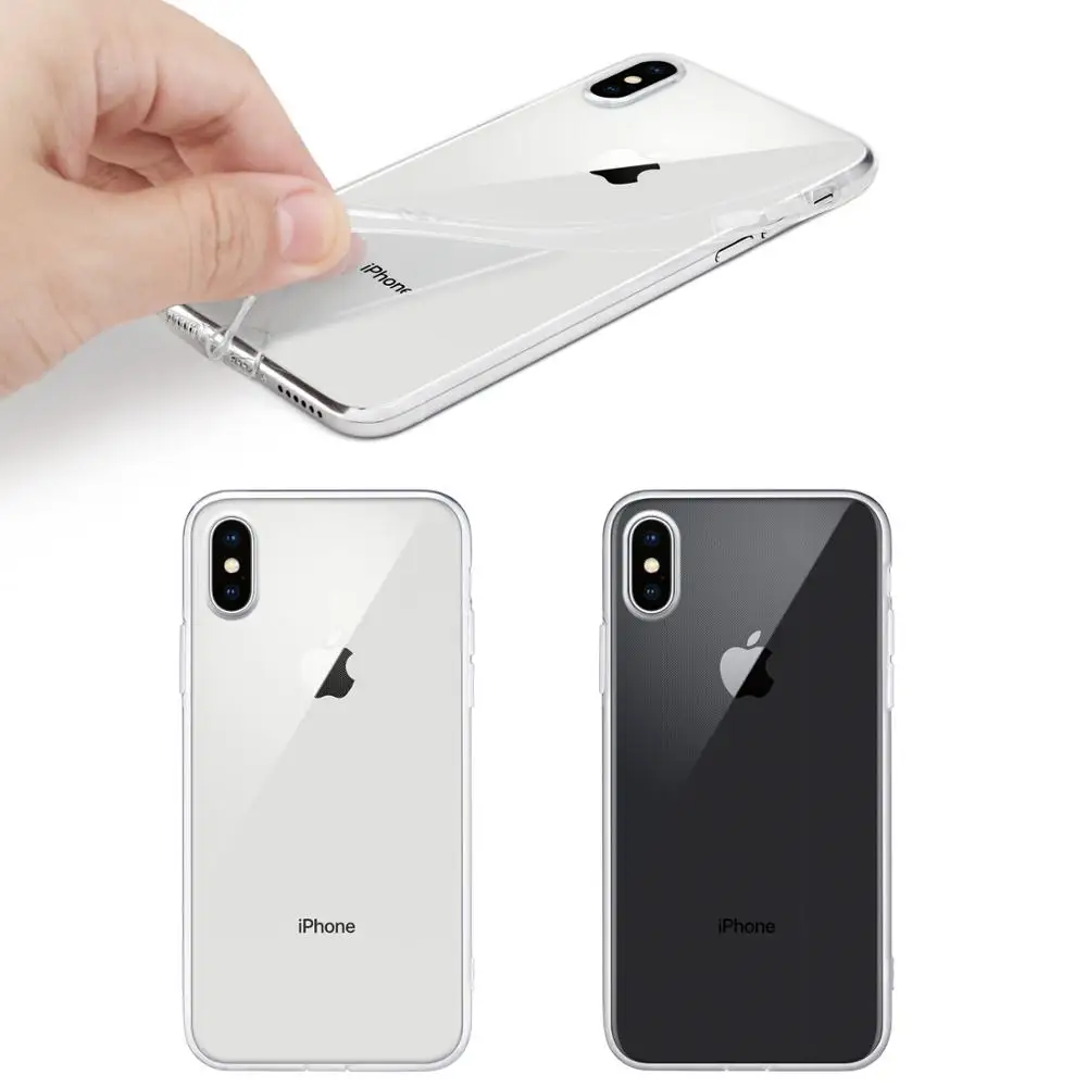 

Luxury Shockproof Silicone Phone Case For iPhone X XS XR XS Max 8 7 Plus 6 6S Plus 5 5S Case Transparent Protection Back Cover