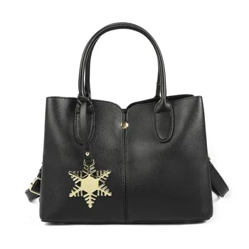 

Women's bag 2020 new stitching fashion handbag snowflake small ornaments women's PU leather casual shoulder simple messenger bag