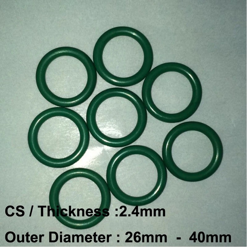 100 шт. каучук o-образный кольцо круглого сечения CS2.4mm x Диаметр 26/27/28/29/30/31/32/33/34/35/36/37/38/39/40 фтора уплотнительное кольцо с резиновой прокладкой FKM
