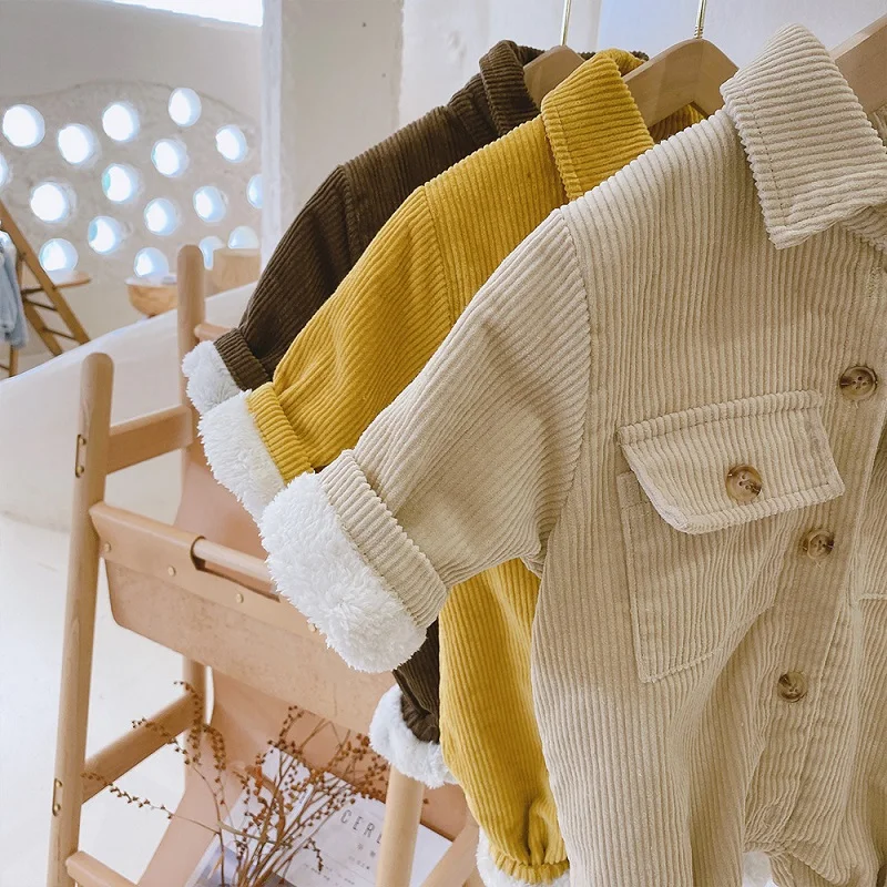 best Baby Bodysuits Newborn Baby Girl Boy Thick Corduroy Jumpsuit Long Sleeve Winter Infant Toddler Warm Fleece Romper Outfit Baby Clothes 0-2Y black baby bodysuits	