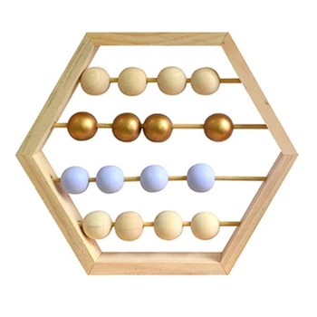 

Nordic Style Natural Wooden Abacus with Beads Craft Baby Early Learning Educational Toys for Baby Room Decor 2Pcs