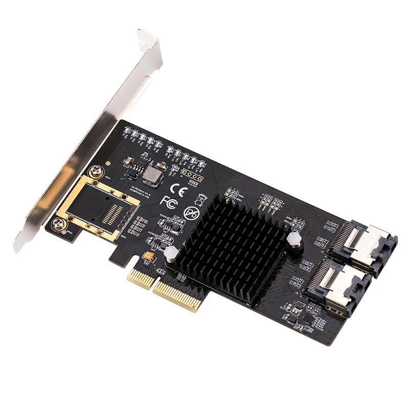 QINDIAN добавить на карты PCI-E/PCIE SATA карта PCI Express SATA контроллер PCIE на SATA 3,0 карта 8 портов SATA3 адаптер расширения+ кабель