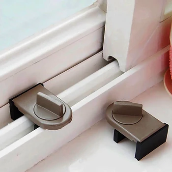 

TOP!-5Pcs/Set Sliding Door Anti-Theft Switch Lock Sliding Window Blocker Straps Window Child Safety Doors Lock