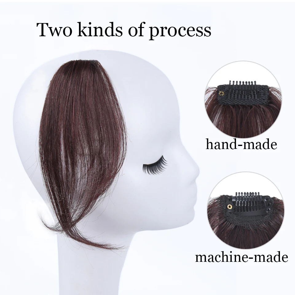

MUMUPI 3d fringe fake bangs clip in on bangspieces wig black human hair bang clip in extensions for women