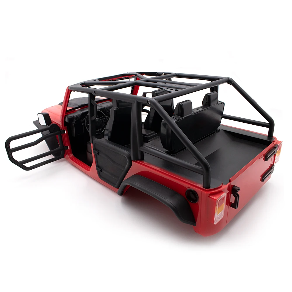 

Rc Crawler Car Finished Red Body Shell For 1:10 Scale Remote Control Car Wranglers YJ 313 Wheelbase Frame Chassis