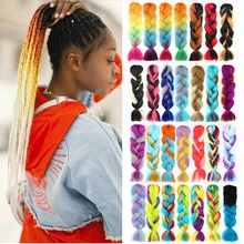 LiangMo волосы, 1 шт., 24 дюйма, 100 г/шт., Омбре, огромные косички, вязанные крючком волосы, синтетические косички, наращивание волос, яки, оптом, красный, зеленый цвет, раста