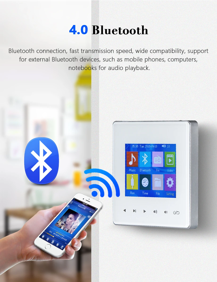 Oupushi AG-3 музыкальный контроллер с 4 потолочными динамиками аудио усилители bluetooth усилитель TF/USB HIFI Качество звука для семьи