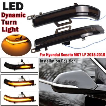 

For Hyundai Sonata MK7 LF 2015-2018 LED Dynamic Turn Signal Blinker Sequential Rearview Side Mirror Indicator Light