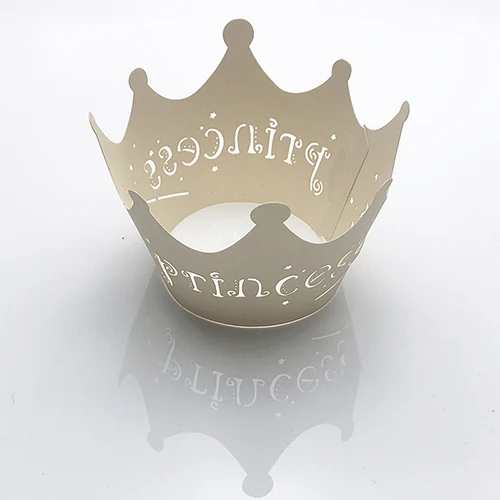 50 шт. вырезанная бумага "Принцесса" чашка для именинного пирога кружевная бумага лазерная резка украшения праздника обертка обертывания упаковка для капкейков - Цвет: Beige