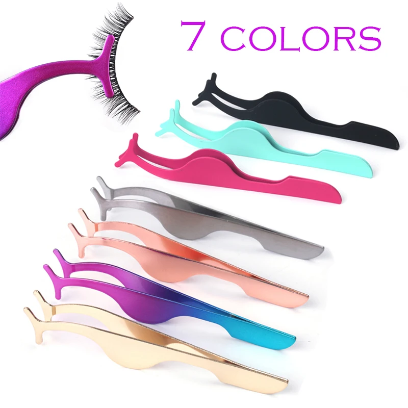 

NEW ARRIVED False Eyelash Tweezers Eyelash Extension Curler Nipper Clip Clamp Fake False Eyelash Applicator Forceps Makeup Tools