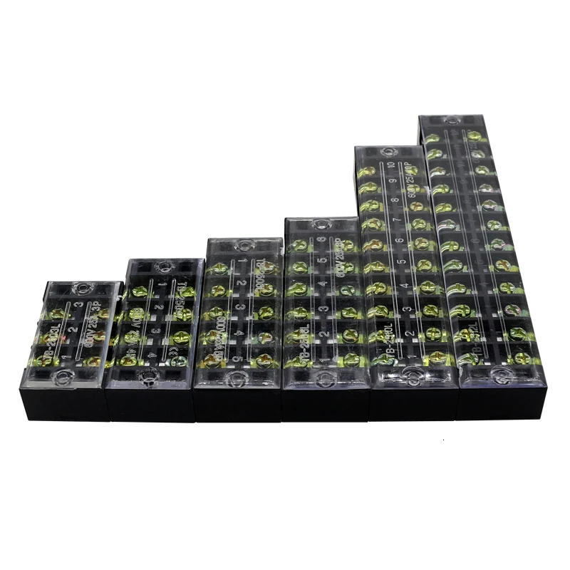 1 шт. двухрядная Клеммная колодка 600 в 25A TB-2503/TB-2504/TB-2505/TB-2506/TB-2508/TB-2510/TB-2512/TB-опционально