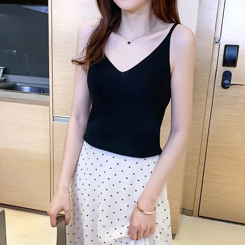 Укороченный топ с лямкой на шее топы нижнее белье для женщин белый черный ледяной