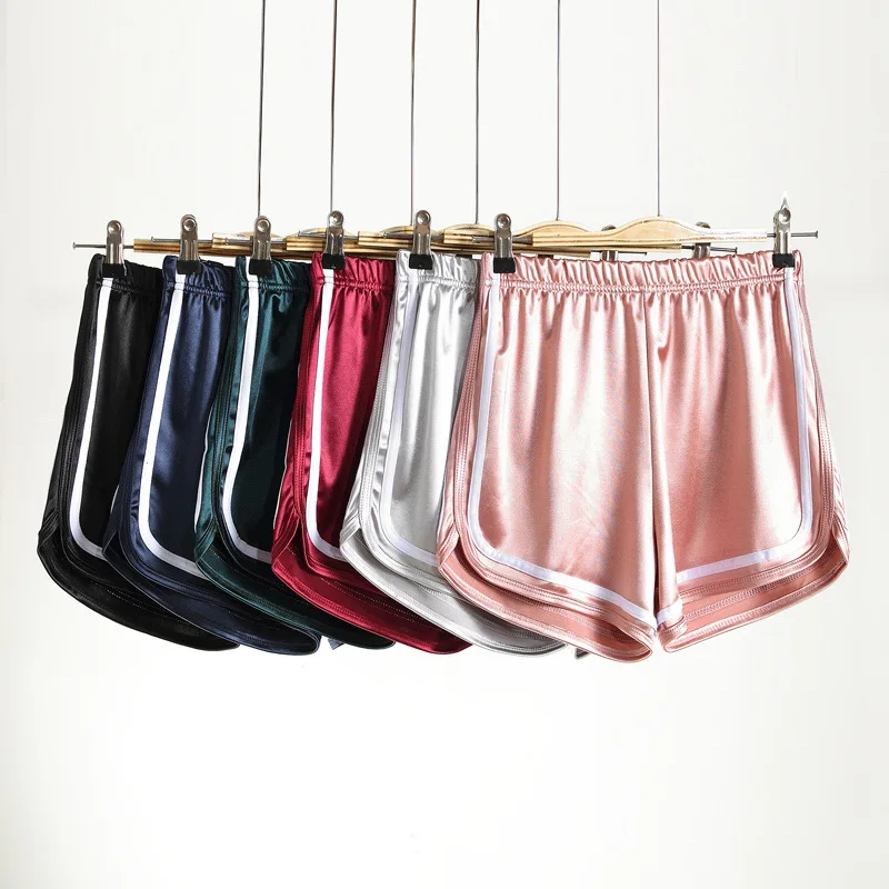 

Sports shorts Satin women summer elastic beach Correndo shorts streetwear short pants