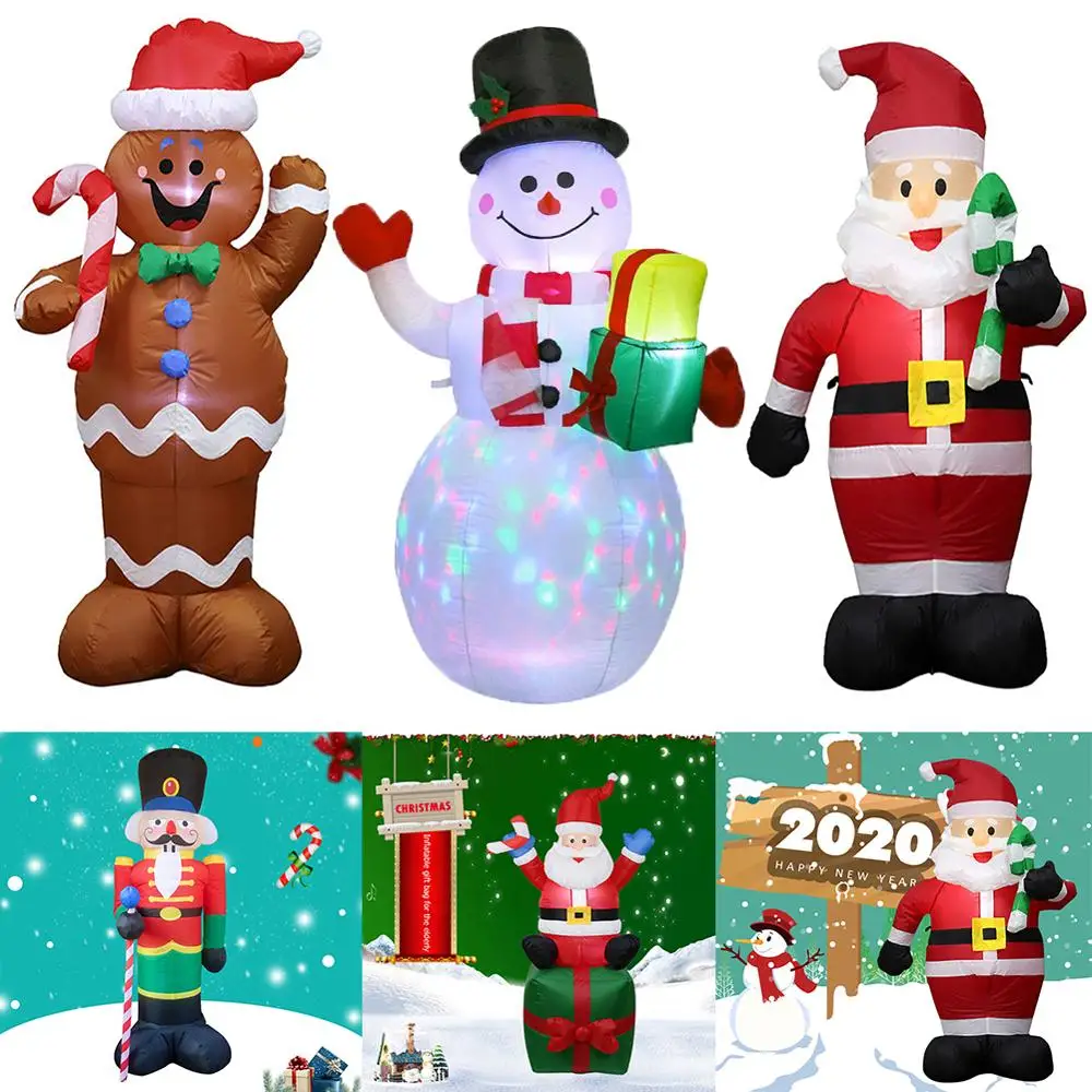 Christmas Lighted Inflatable Dolls LED Night Light Yard Air Yard Garden