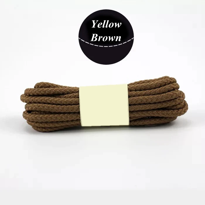 Yellow brown 1 Pair 14 Colors Round Shoelaces Outdoor Sneakers Shoe laces Solid Boots Shoelace length 80cm 100cm 120cm 140cm 160cm Shoestring - Цвет: Yellow brown