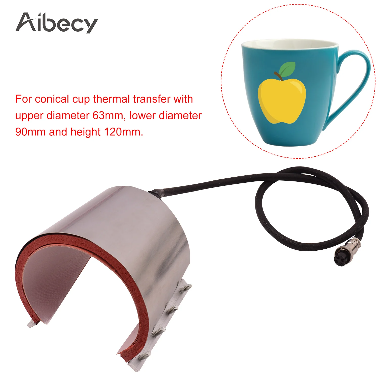 Aibecy, 110 В/220 В, конусная кружка, чашка, пресс, нагрев, трансферное крепление, силикагель, 12 унций, для термопресса, машина для переноса, сублимация
