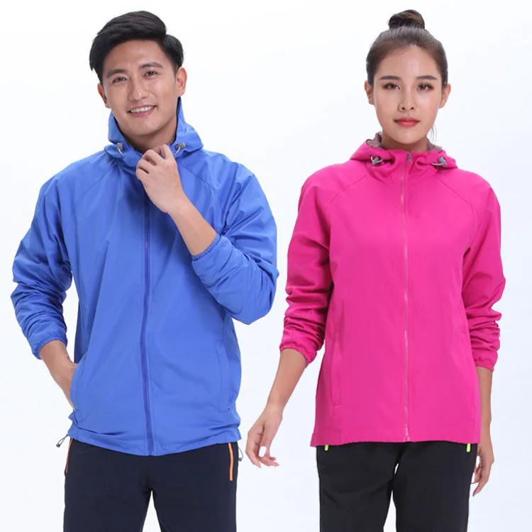 Single Layer Raincoat Jacket Case Men And Women Thin Outdoor Sports Waterproof Windproof Hooded Jacket Coat Large Size