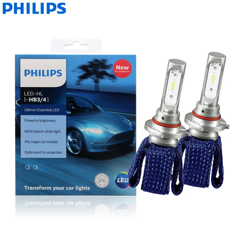 Philips Ultinon Essential светодиодный автомобильный фонарь 9005 9006 HB3 HB4 12V 11005UEX2 6000K HL луч