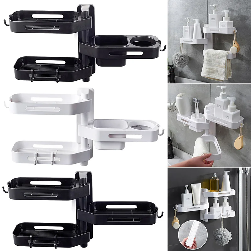 

Shower Shelf Bathroom Shampoo Shower Shelf Holder Kitchen Storage Rack Organizer Wall Mounted YU-Home