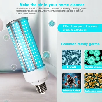 

Germicidal Light Bulb UVC Led Corn Light Bulb Wave Ultraviolet Lamps 110V 220V E27 UVC 60W UV Germicidal Disinfection Light