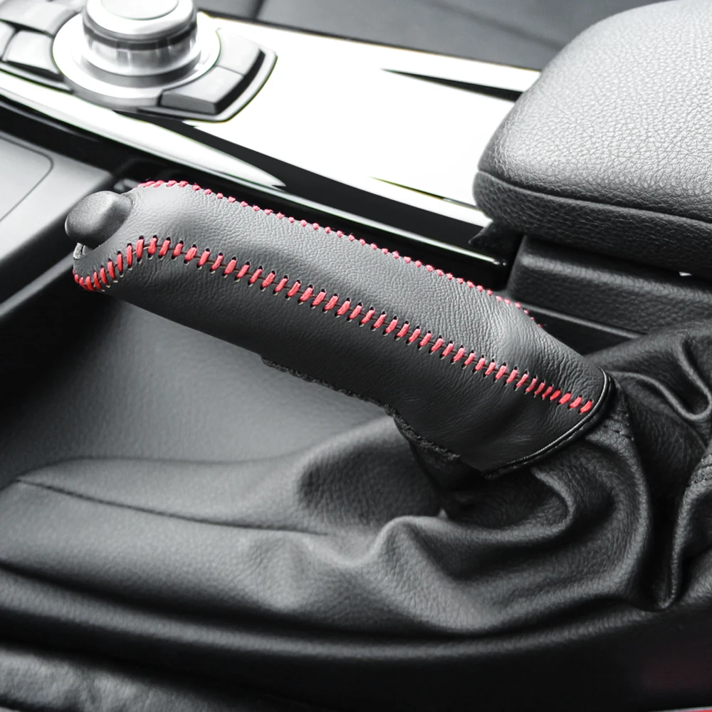 Leather Hand Brake Cover Protective Sleeve Car Accessories For Alfa Romeo Giulia Giulietta GT Mito Stelvio Spider