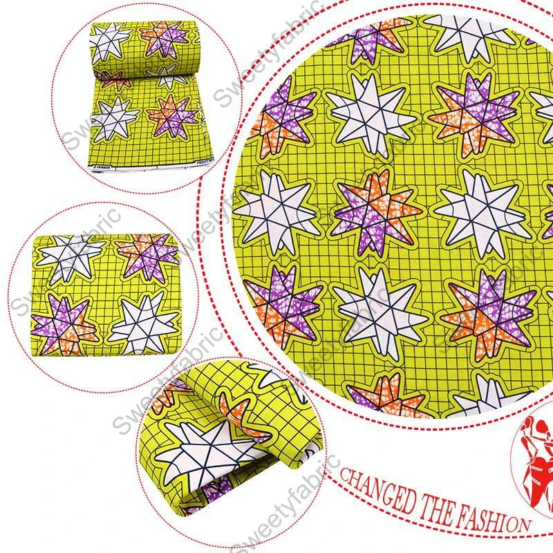 Wax Fabric 2 Полиэстер африканская вощеная ткань принты Nederland Pagne голландский высокого качества для одежды постельные принадлежности шторы Анкара 6 ярдов - Цвет: Wax Fabric 2
