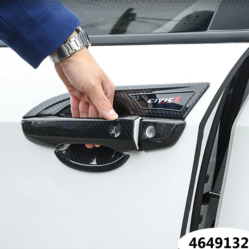 ABS Chrome For Honda Civic 10th Car door Protector Handle Decoration Cover car interior sticker shell  Accessories 2016 To 2018