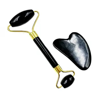 

A Set of Natural jade roller scraping board Jade Massager Beauty Container Gift Box Health Care Relaxation For Women