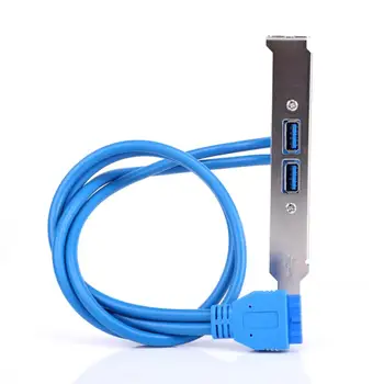 

20pin To Double USB3.0 Baffle Cable USB 3.0 Rear Chassis Baffle Cable Rear PCI Baffle Usb Line 2 Port USB3.0 Double Copper Wire