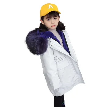 

1907 New Fashion Kids Winter Clothing Long Real Rex Rabbit Fur Coats Boys and Girls Jacket
