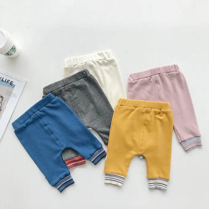 Owligbaby/ весенние однотонные штаны для малышей штаны для маленьких мальчиков и девочек 0-3 лет
