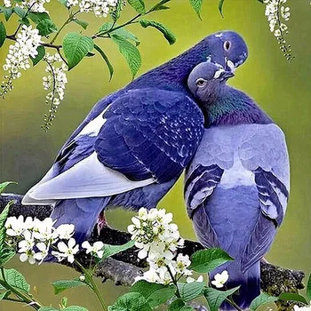 

2019 NEW 5d diy full Diamond embroidery "Blue Kissing Pigeon" diamond painting Cross Stitch Rhinestone mosaic decor