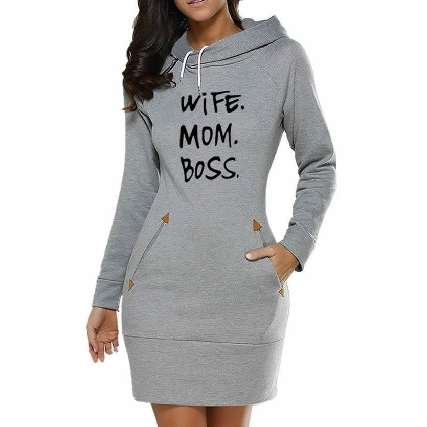  Dress Wifi Mom Boss Letters Print Hoodies For Women Sweatshirts Tops Hoodies Kawaii 2019 Youth Clot